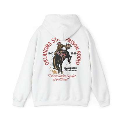 Vintage Rodeo Hoodie with 1940s Prison Rodeo Poster Design