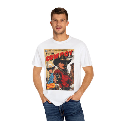 Western Comic Book T-Shirt - Ruby Don't Take Your Love to Town