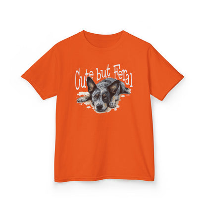 Kid's-Cute but Feral, Dog Heeler T-shirt