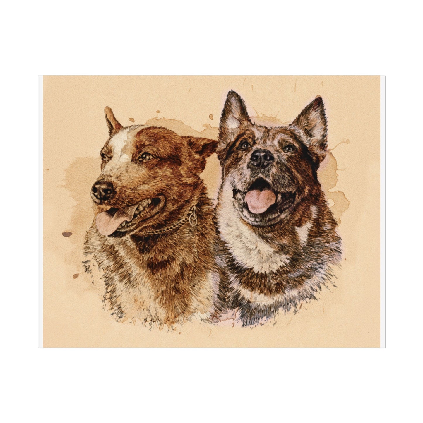 Red & Blue Heeler Cow Dog Print