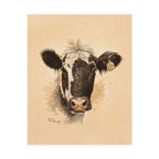 Scruffy Cow Portrait with Eartag Print