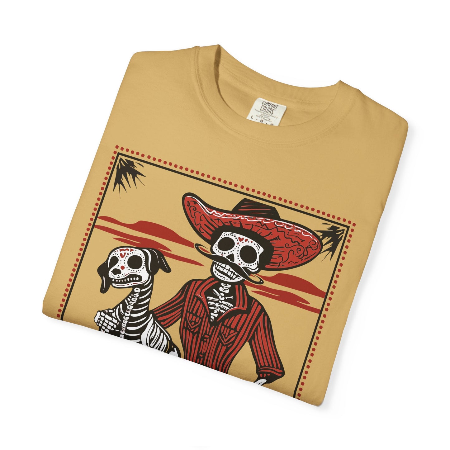 Dia De Los Muertos Skeleton Cowboy and Dog Unisex T-shirt