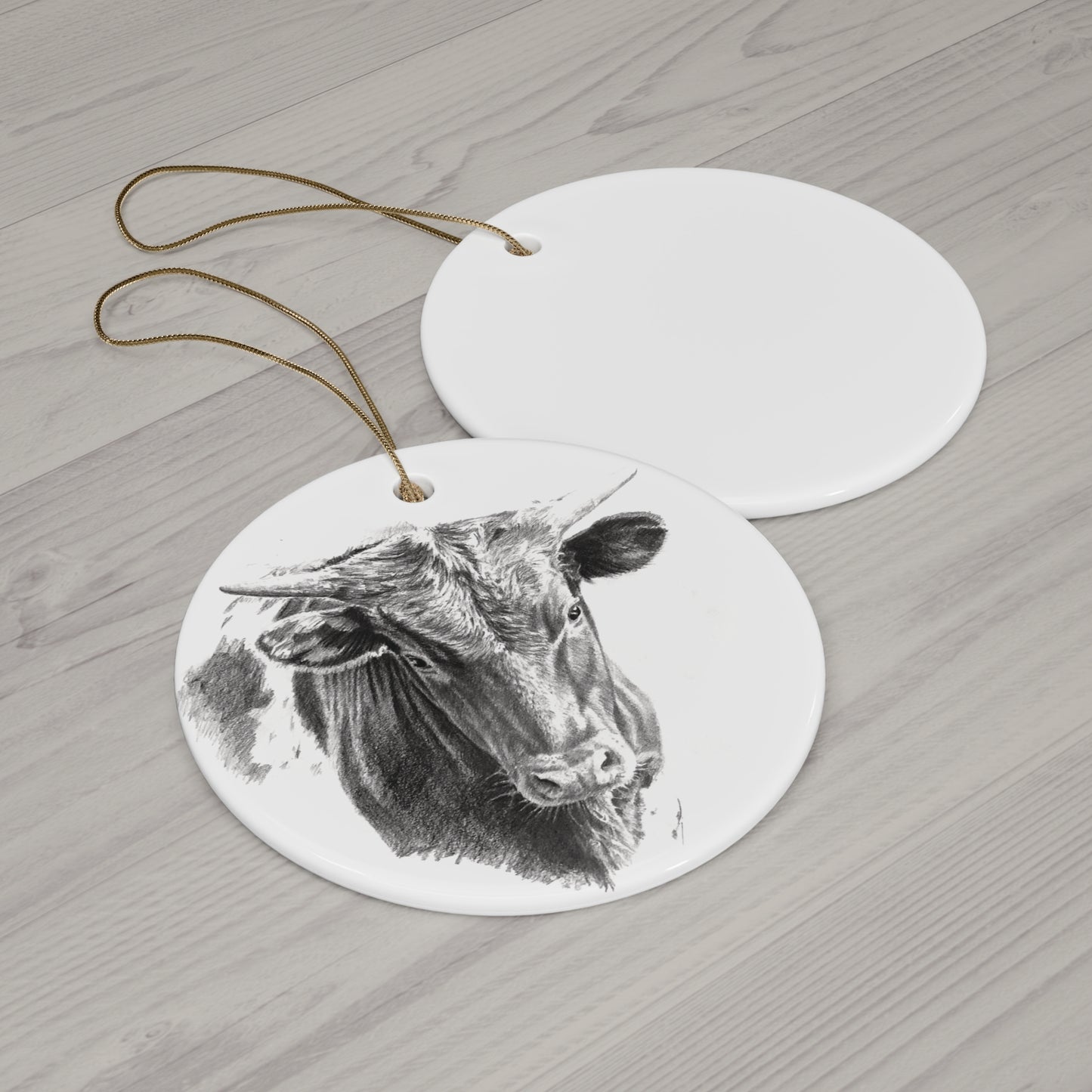 Young Longhorn Steer Ornament