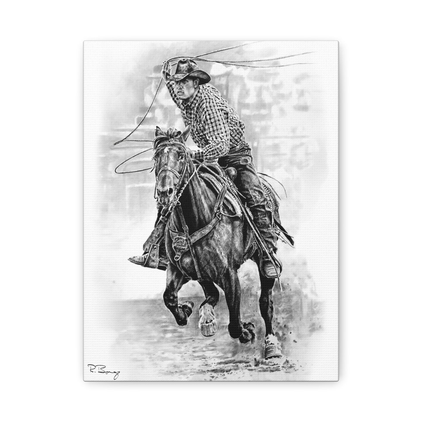 Ranch Roper 2, Custom Stretched Canvas