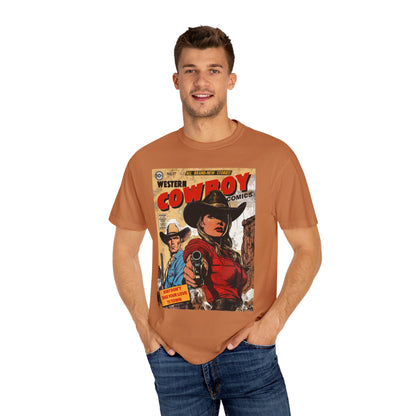 Western Comic Book T-Shirt - Ruby Don't Take Your Love to Town