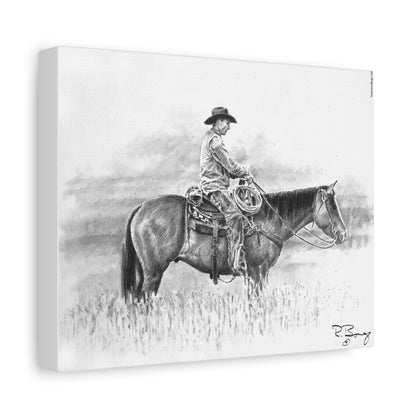 Pasture Cowboy, Custom Stretched Canvas