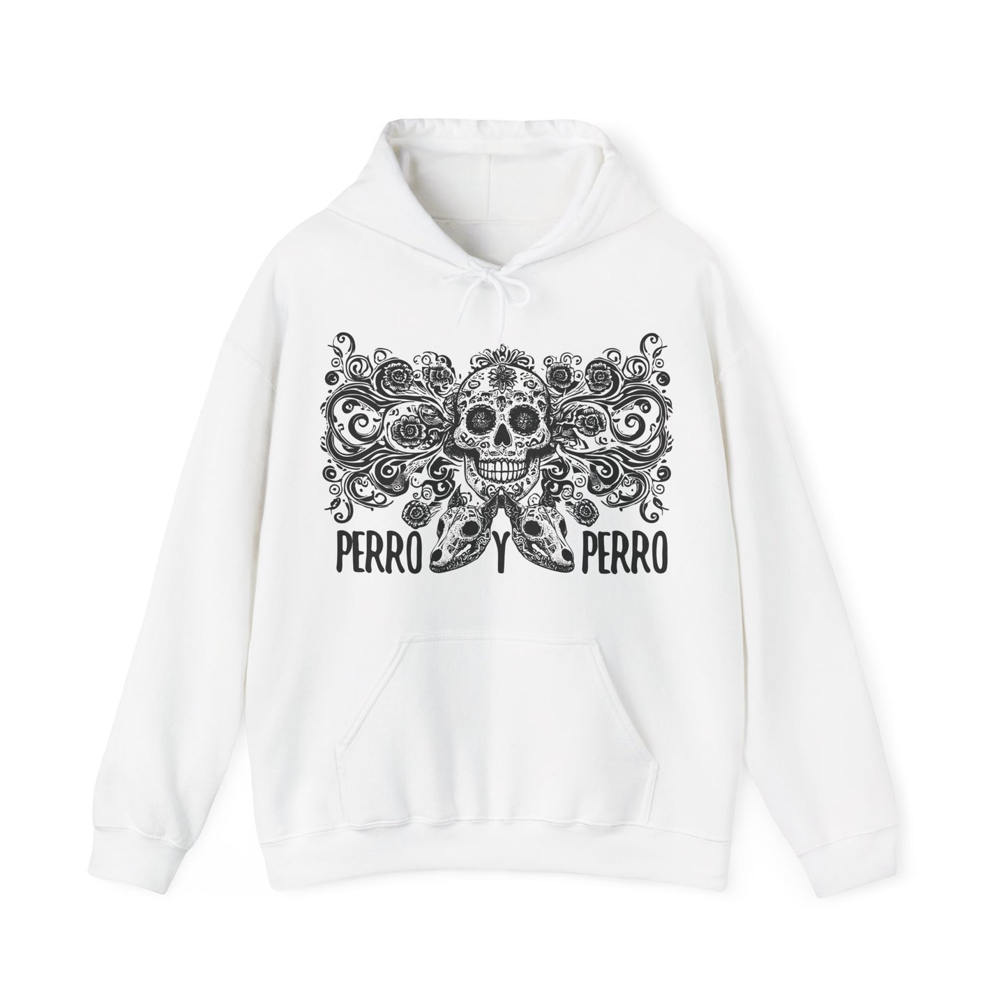 Perro y Perro Calavera Hoodie — Sugar Skull Dog Graphic Hoodie