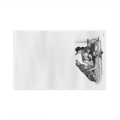 Cowboy and Heeler Crooners Microfiber Tea Towel