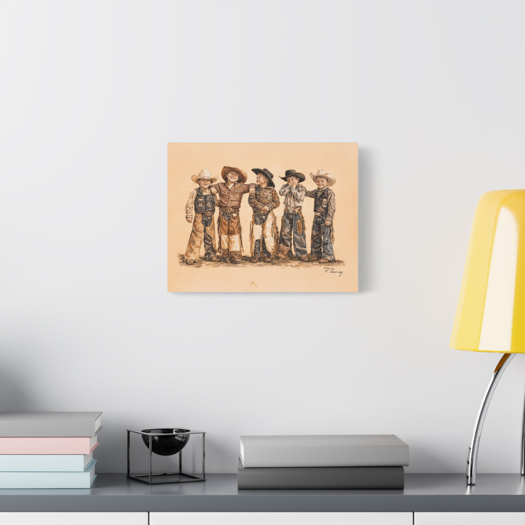 Mutton Busters Stretched Canvas Print