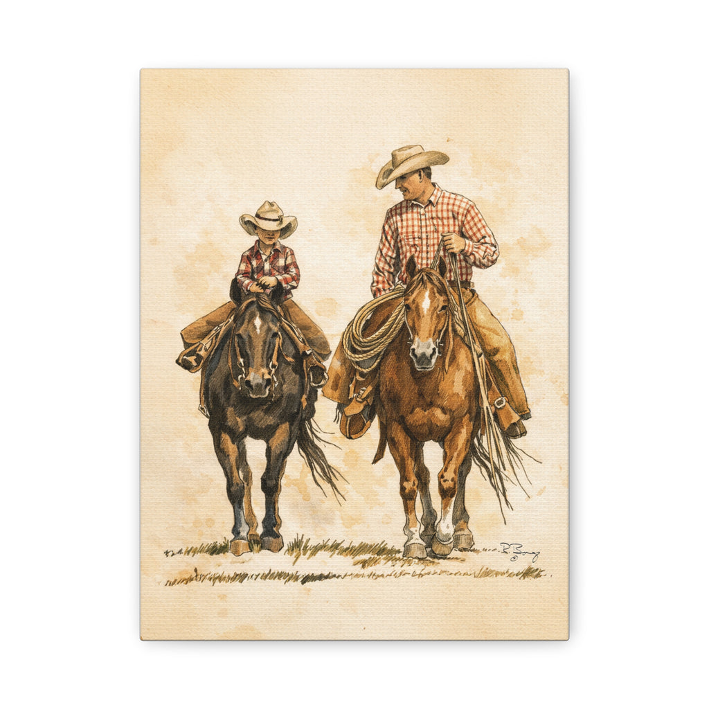 Father and Son Matte Stretched Canvas Print — 1.25" Edge