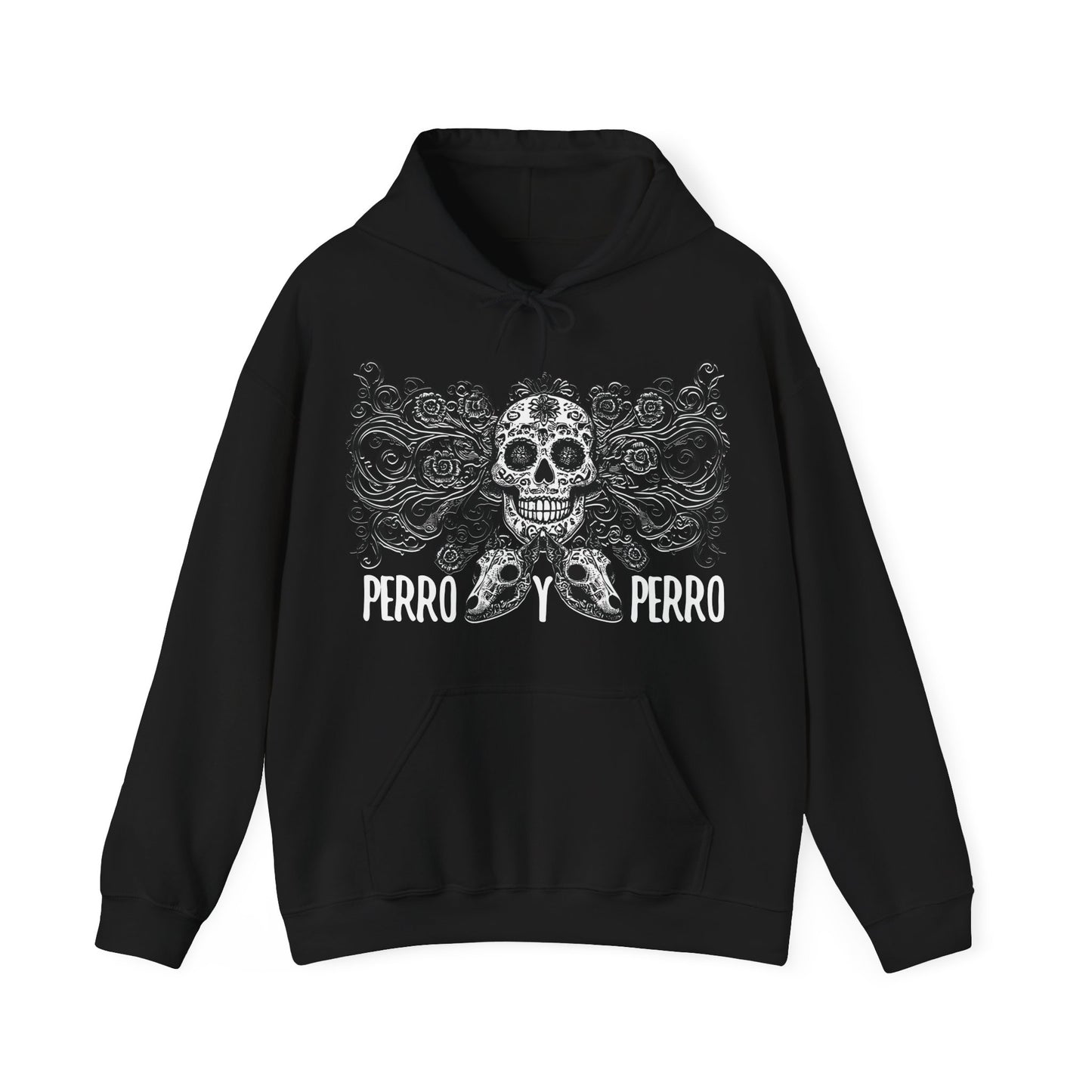 Perro y Perro Calavera Hoodie — Sugar Skull Dog Graphic Hoodie