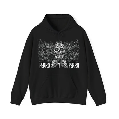 Perro y Perro Calavera Hoodie — Sugar Skull Dog Graphic Hoodie