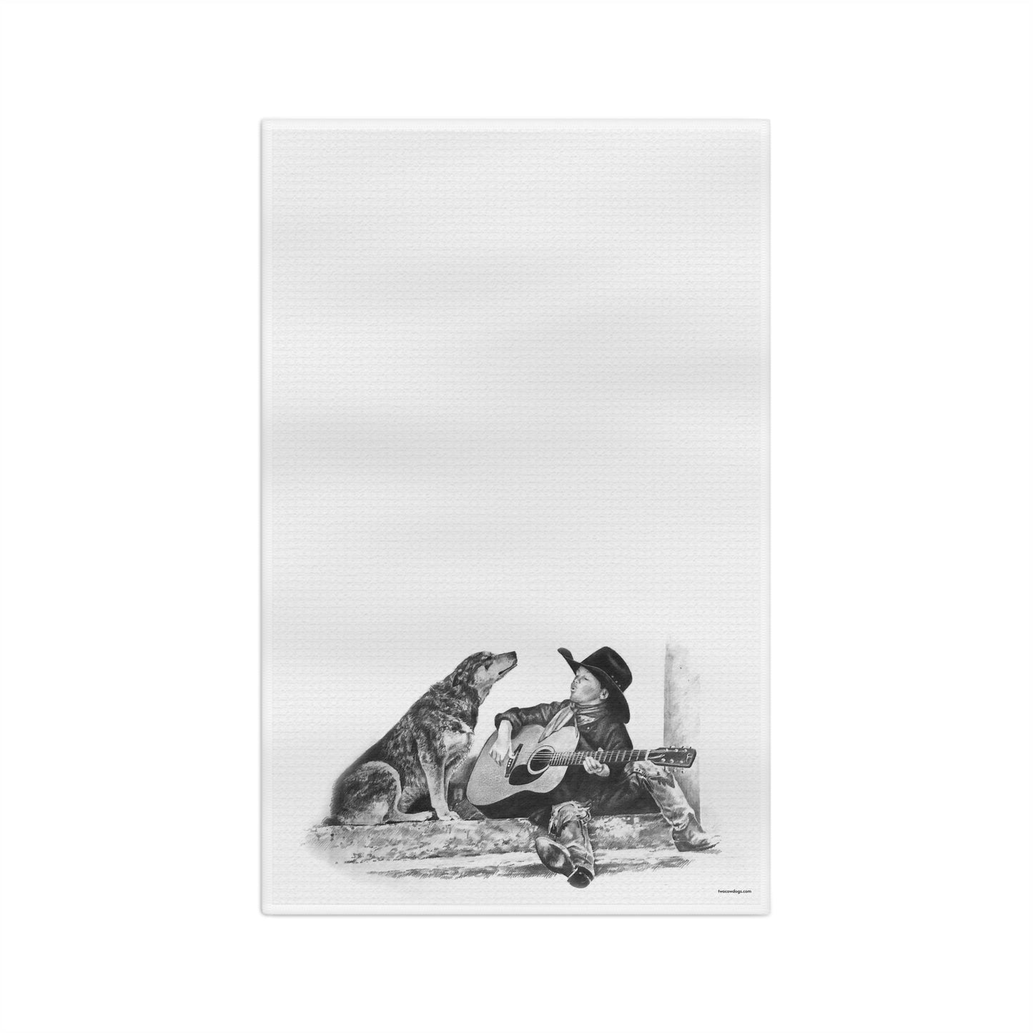 Cowboy and Heeler Crooners Microfiber Tea Towel