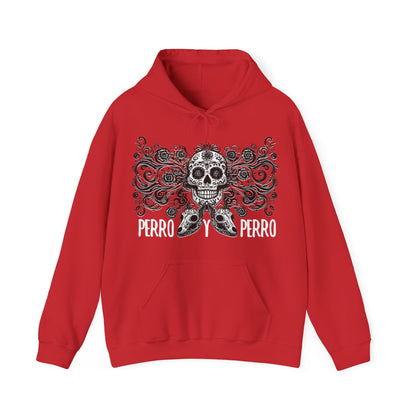 Perro y Perro Calavera Hoodie — Sugar Skull Dog Graphic Hoodie