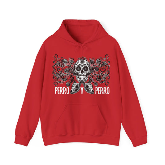 Perro y Perro Calavera Hoodie — Sugar Skull Dog Graphic Hoodie
