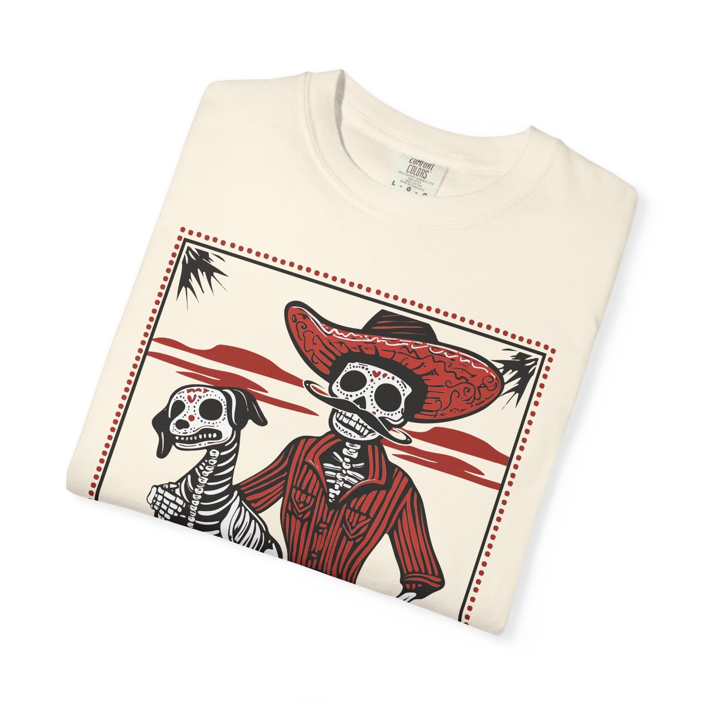 Dia De Los Muertos Skeleton Cowboy and Dog Unisex T-shirt