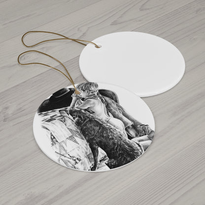 PRAYER TIME, Ceramic  Christmas Ornament