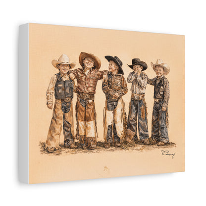 Mutton Busters Stretched Canvas Print