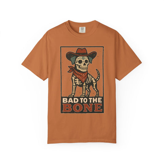 Copy of Bad to the Bone – Cowboy Skeleton Dog Tee