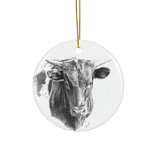 Young Longhorn Steer Ornament