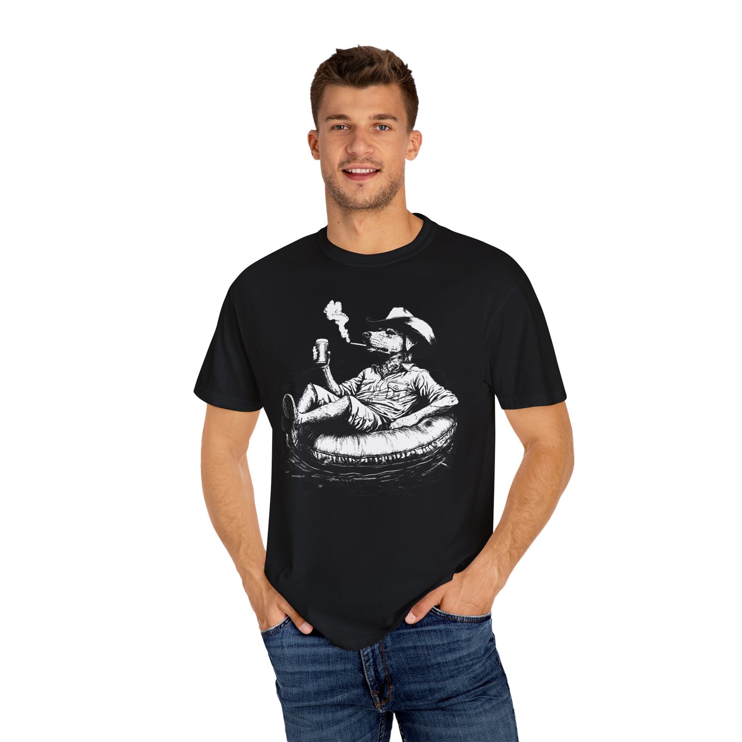 Rafting Dog Unisex T-Shirt, Lazy River Design