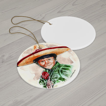 Little Charro, Ceramic  Christmas Ornament