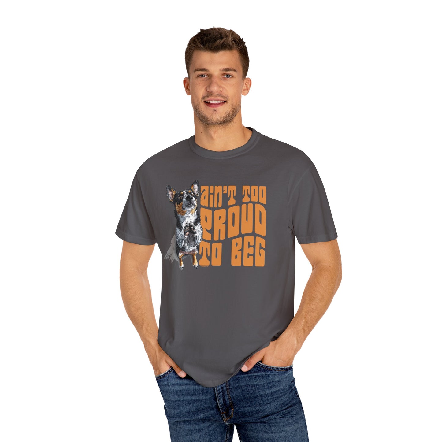 Heeler T-Shirt - Ain't Too Proud To Beg, Unisex Garment-Dyed