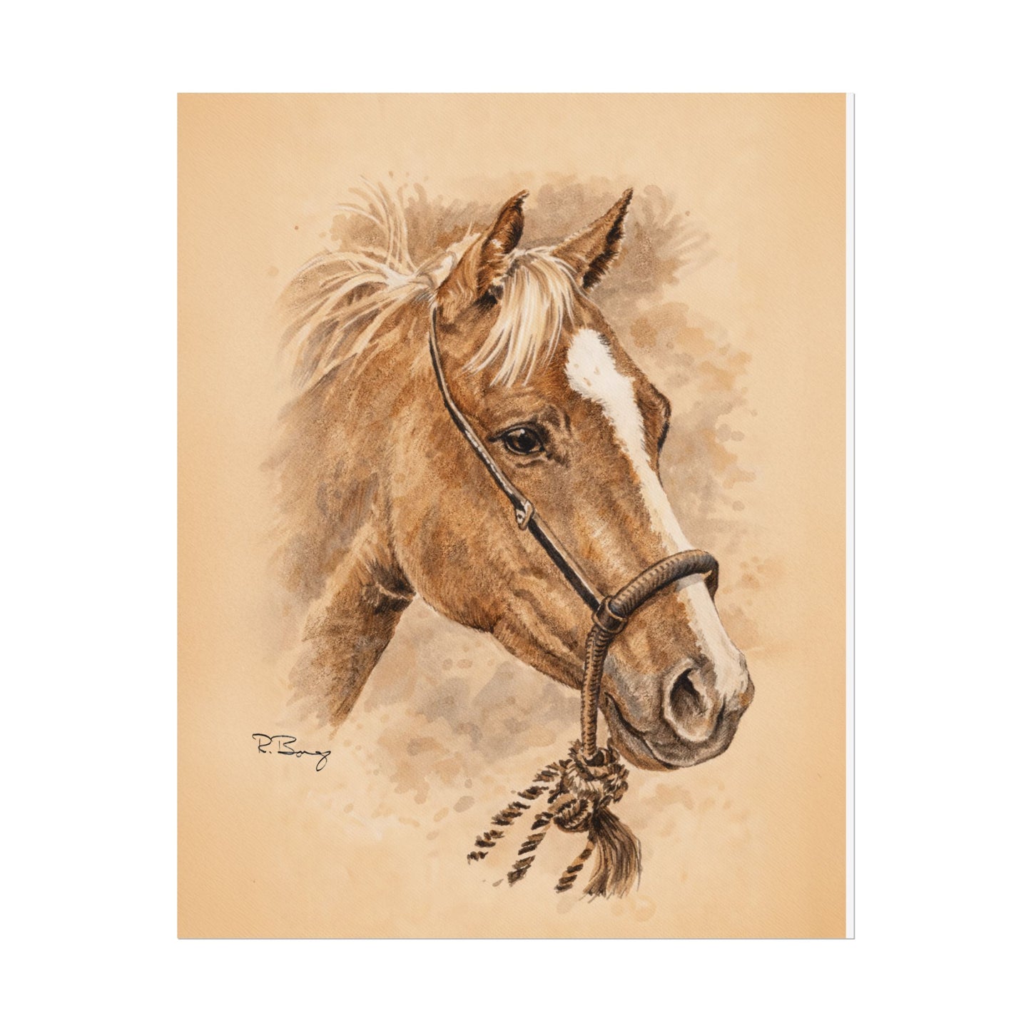 Horse in Mecate — Rolled Art Print