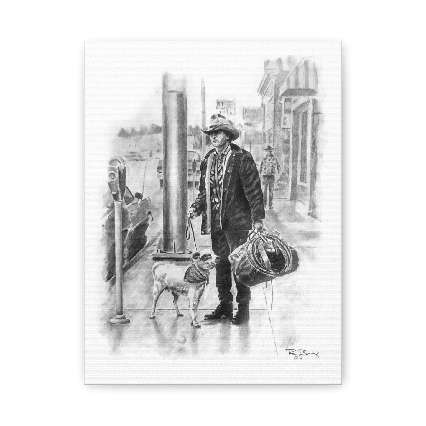 Montana Cowboy, Lewistown, Custom Stretched Canvas