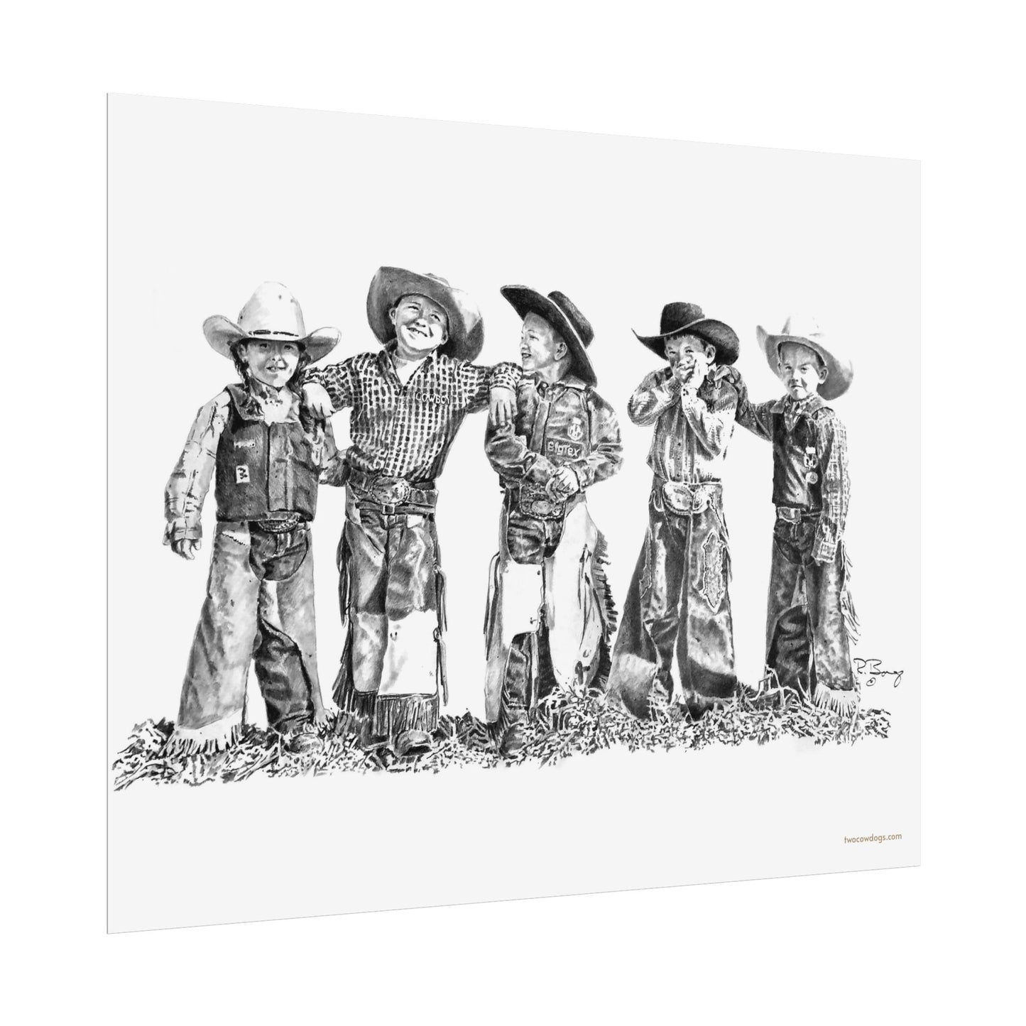 Poster Print - Little Mutton Busters Print on Fine Art Paper