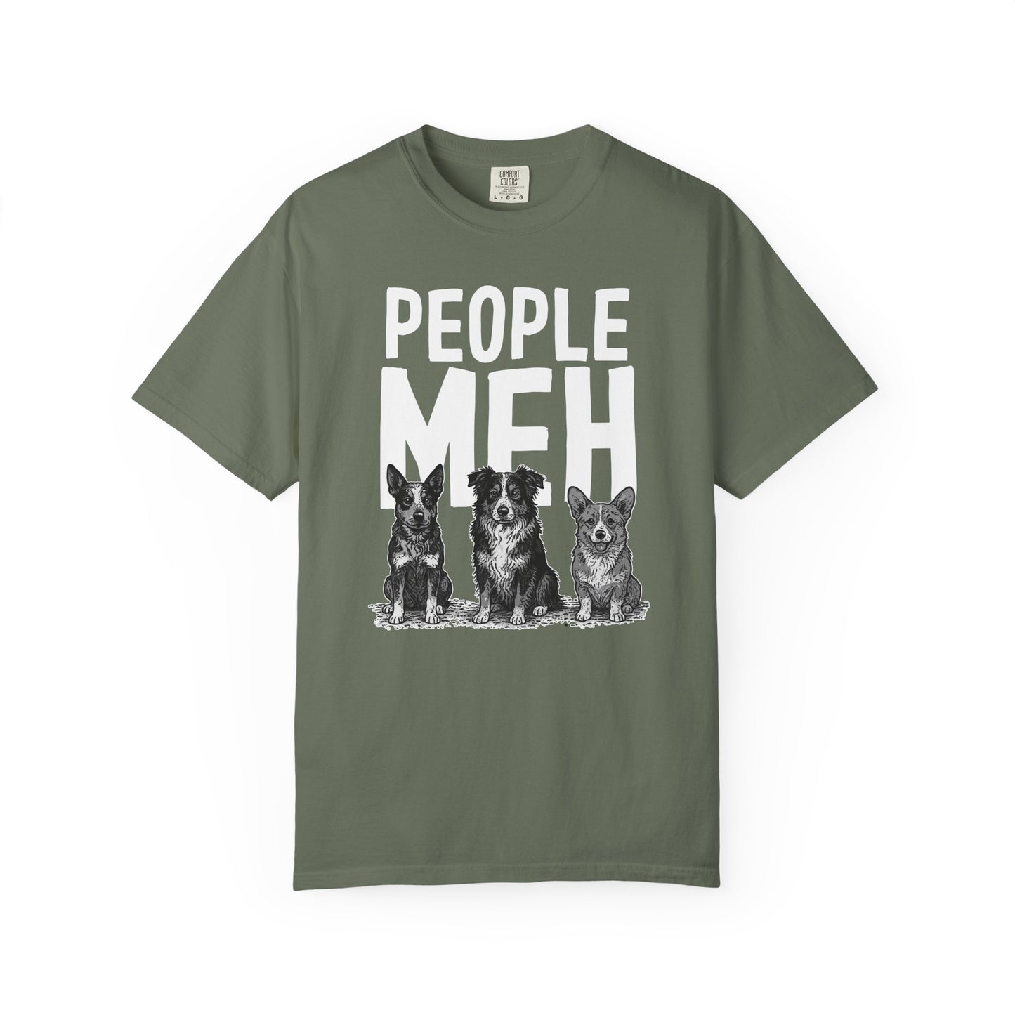 People? Meh T-shirt | Cowdog Illustration, Dog Lover Tee
