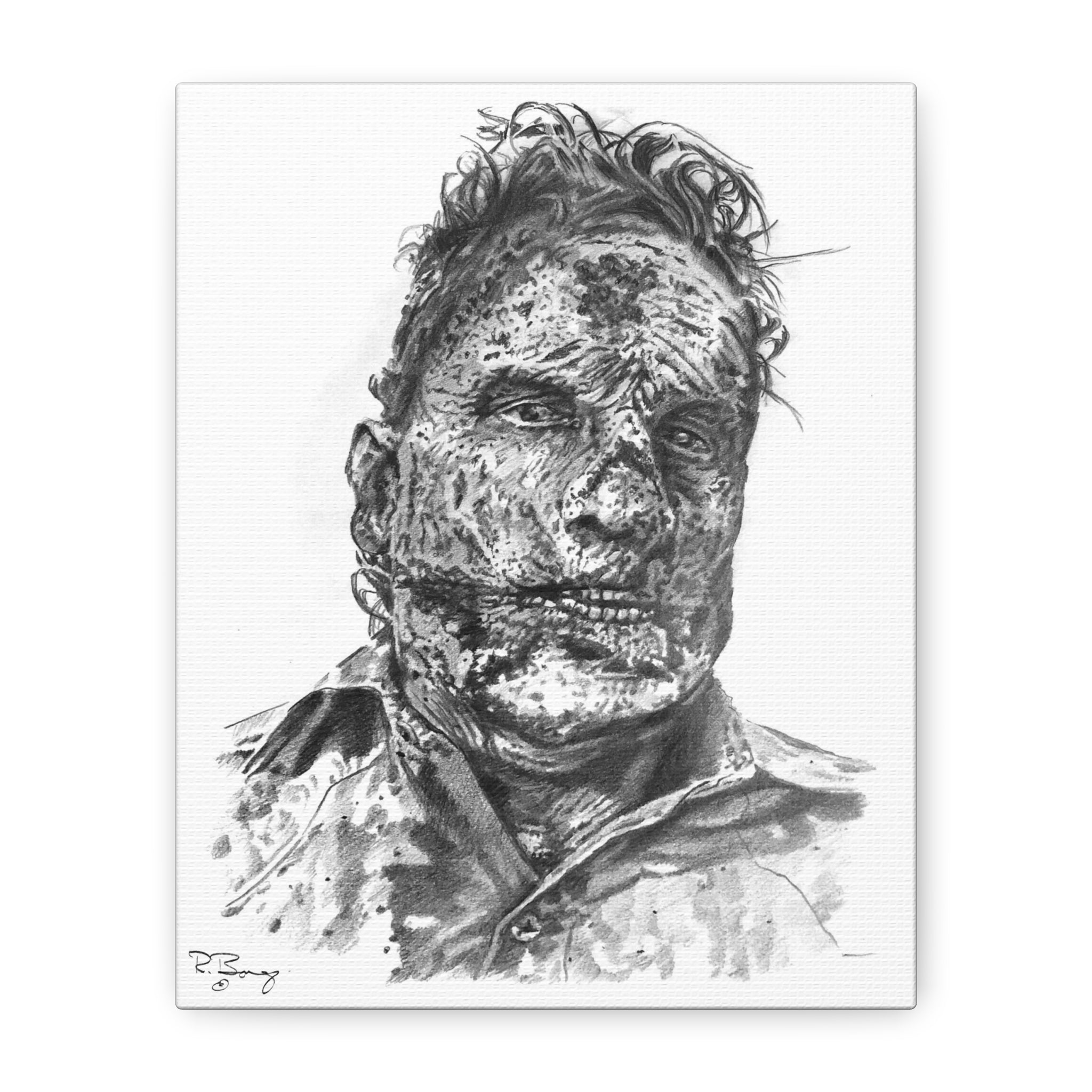 Stretched Canvas - Ron Zombie Drawing