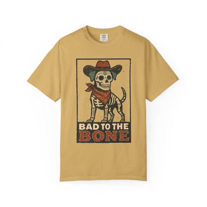Copy of Bad to the Bone – Cowboy Skeleton Dog Tee