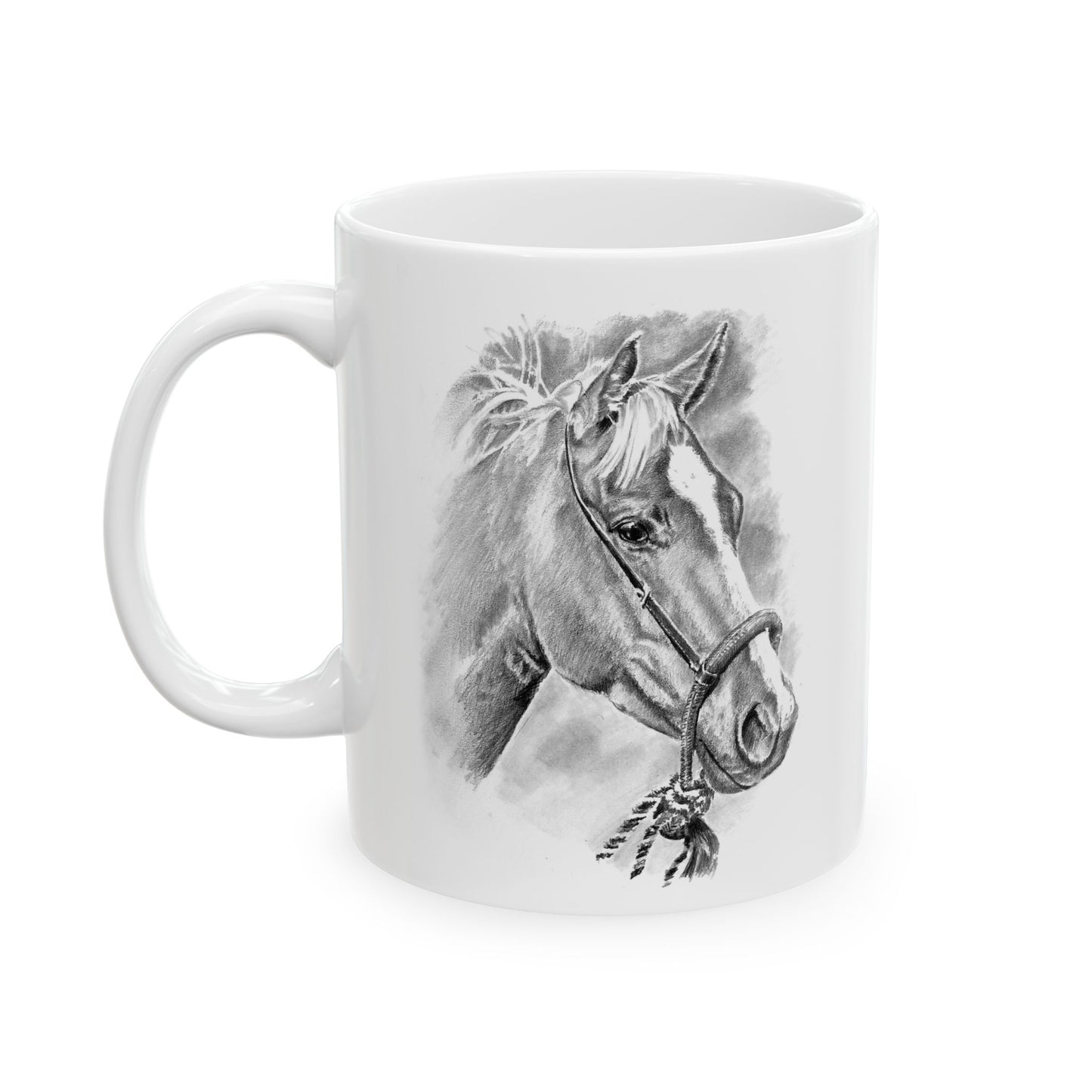 Horse Portrait Ceramic Mug — “Peace from the Pasture” Ranch Coffee Cup (11oz/15oz)