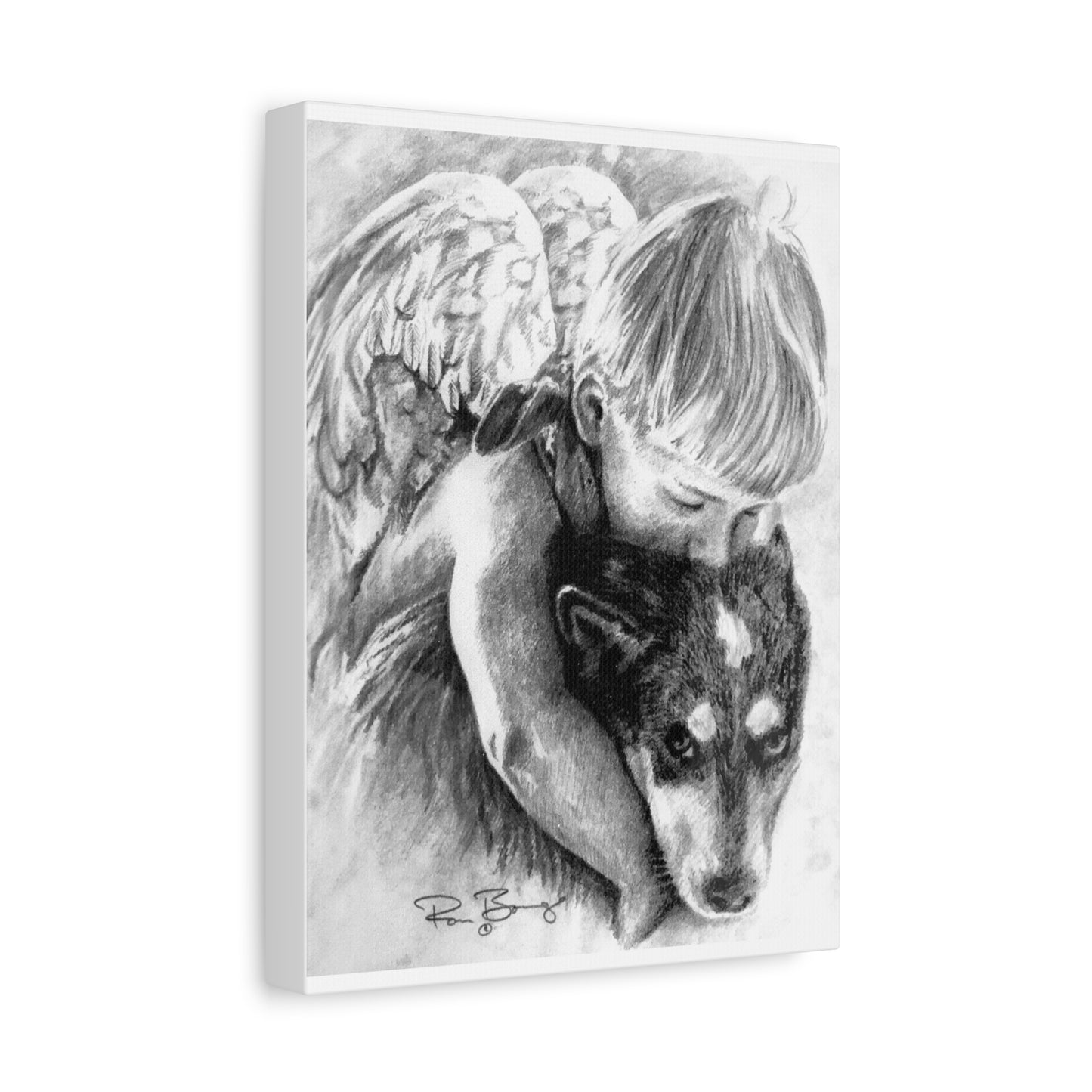 Little Angel and Heeler, Custom Stretched Canvas