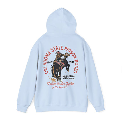 Vintage Rodeo Hoodie with 1940s Prison Rodeo Poster Design