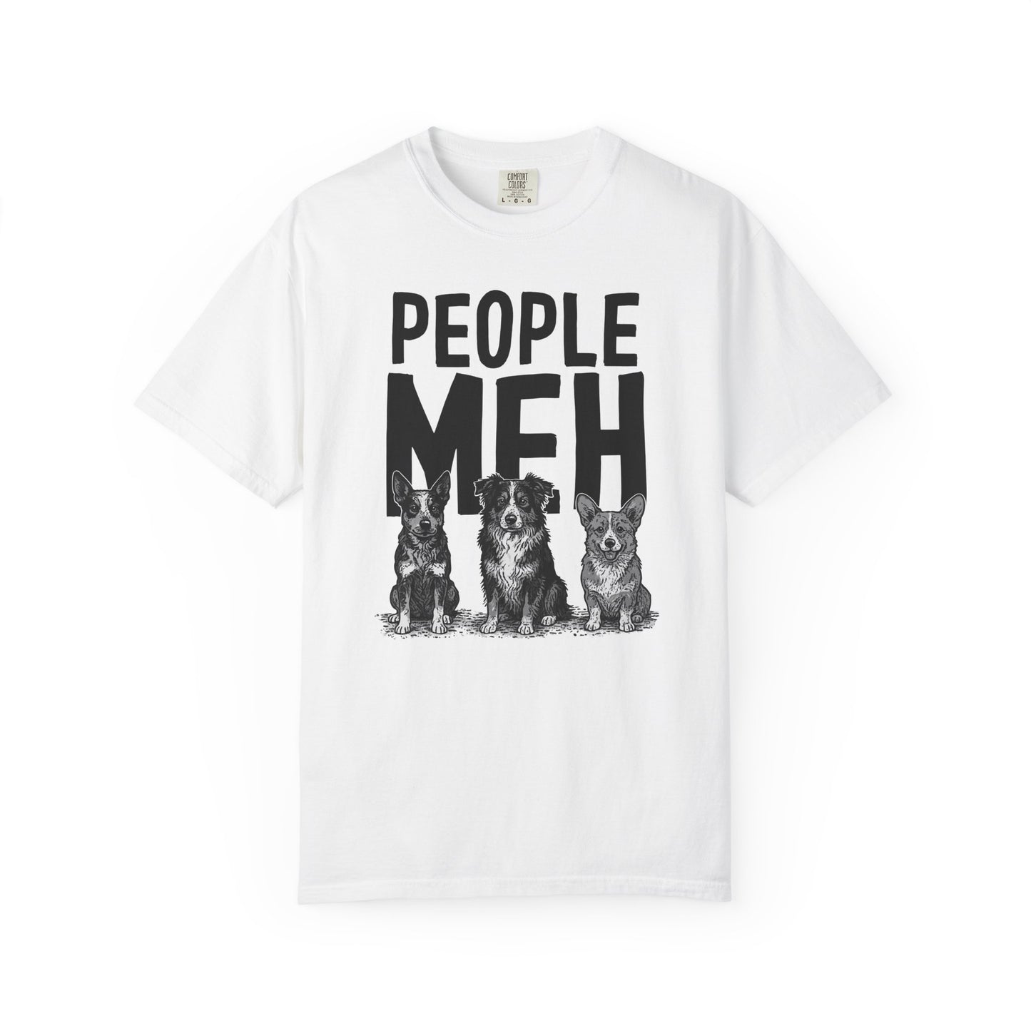 People? Meh T-shirt | Cowdog Illustration, Dog Lover Tee