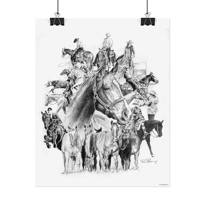 Quater Horse Collage, Custom Print