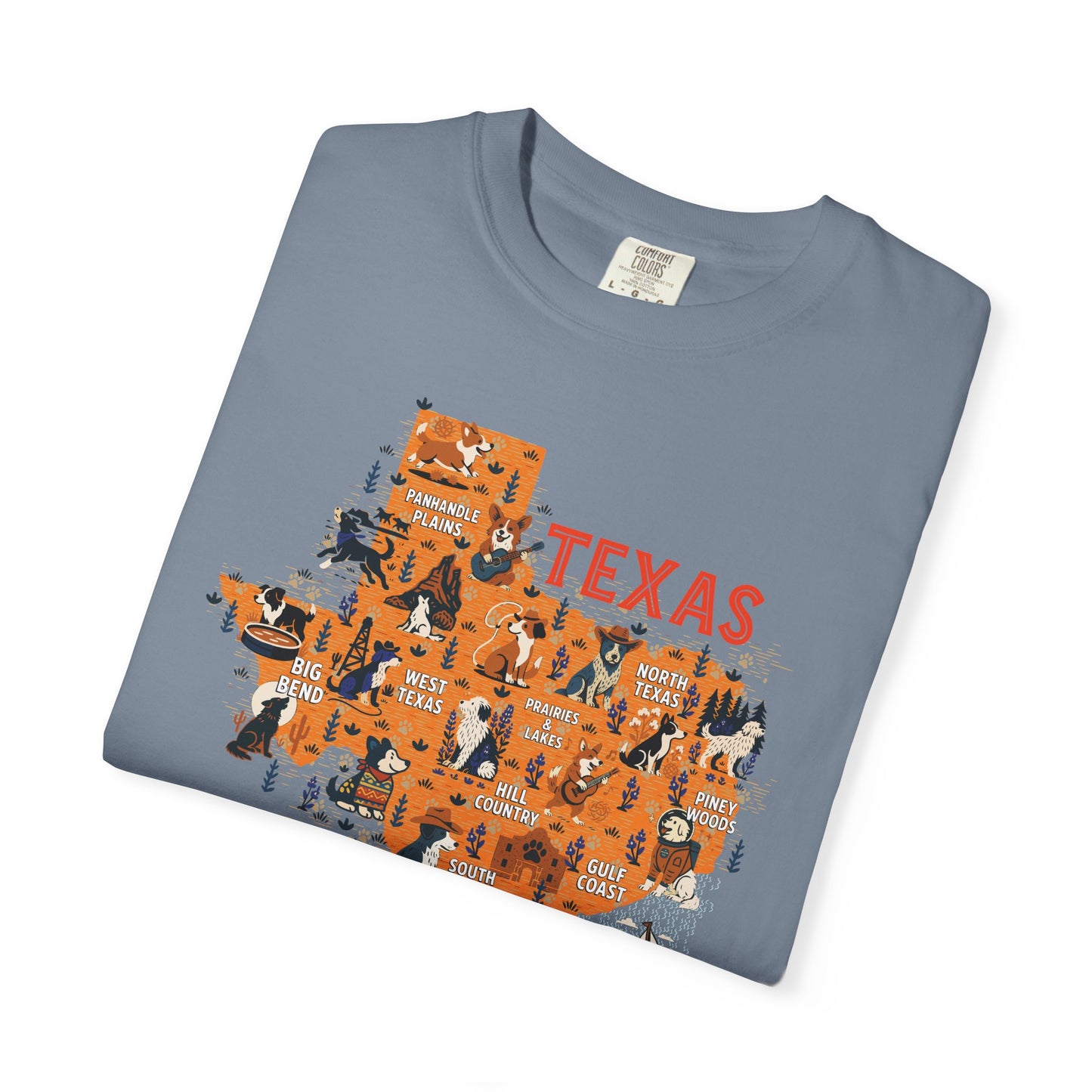 Texas Cowdog Country Map Tee