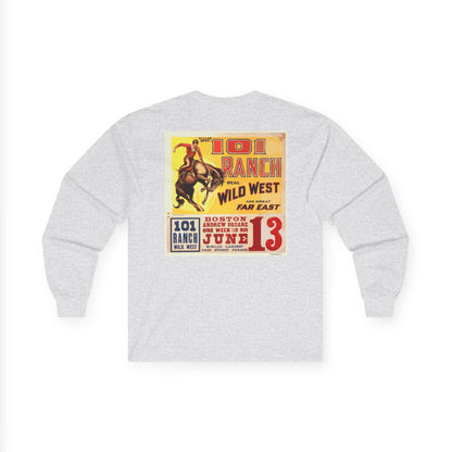 101 Ranch "Real Wild West" Long Sleeve Tee — Vintage Rodeo Poster Print
