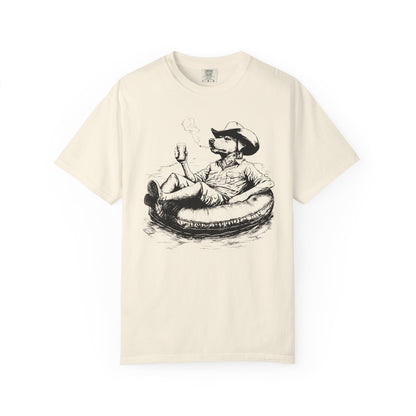 Rafting Dog Unisex T-Shirt, Lazy River Design
