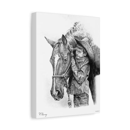 Little Cowhand & His Trusty Steed Canvas Print