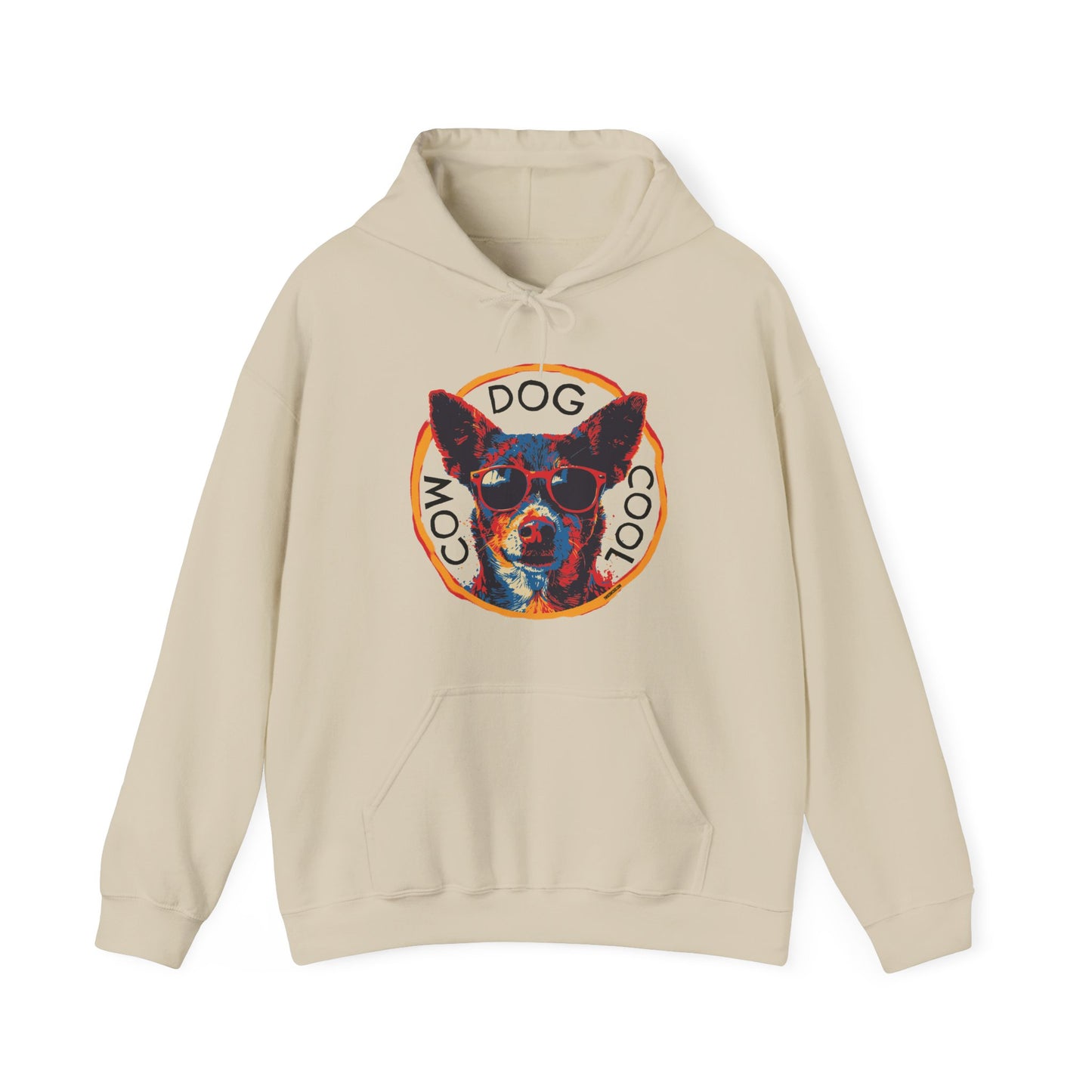 Cool Cowdog Hoodie — "COW • DOG • COOL" Pop-Art Heeler Sweatshirt