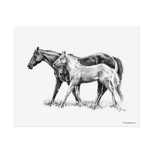 Mare and Foal Quarter Horse Matte