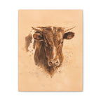 Longhorn Steer Matte Canvas Print — Stretched 1.25" Wall Art