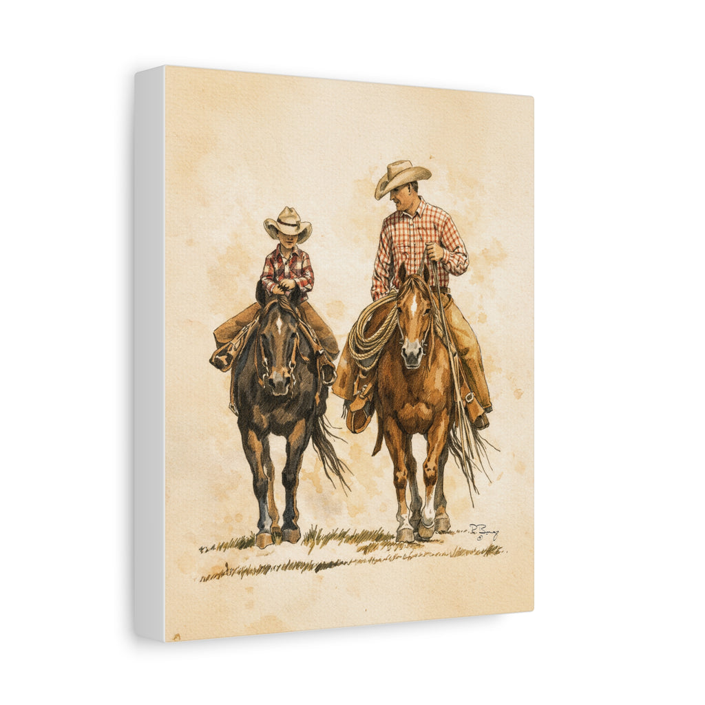 Father and Son Matte Stretched Canvas Print — 1.25" Edge