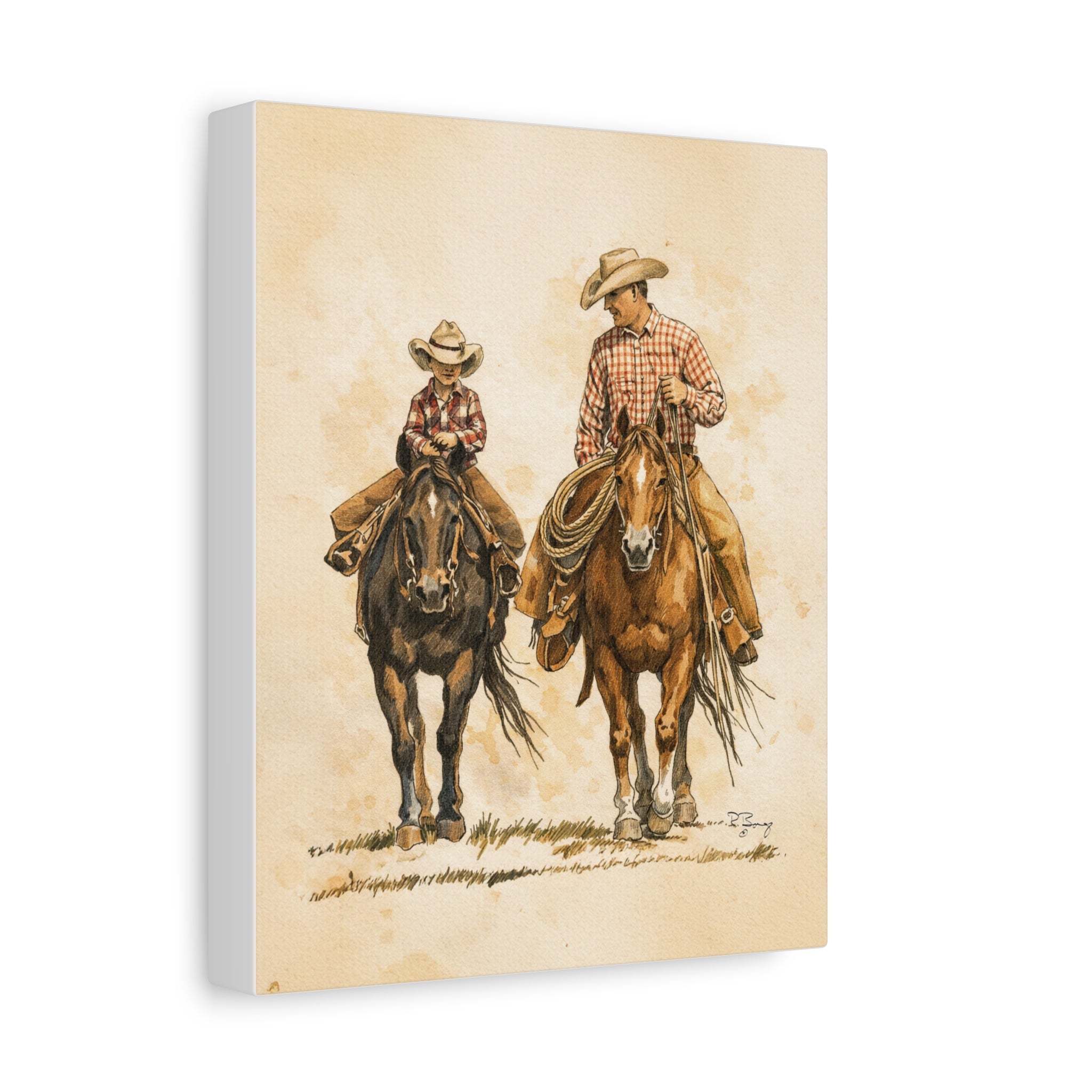 Father and Son Matte Stretched Canvas Print — 1.25" Edge
