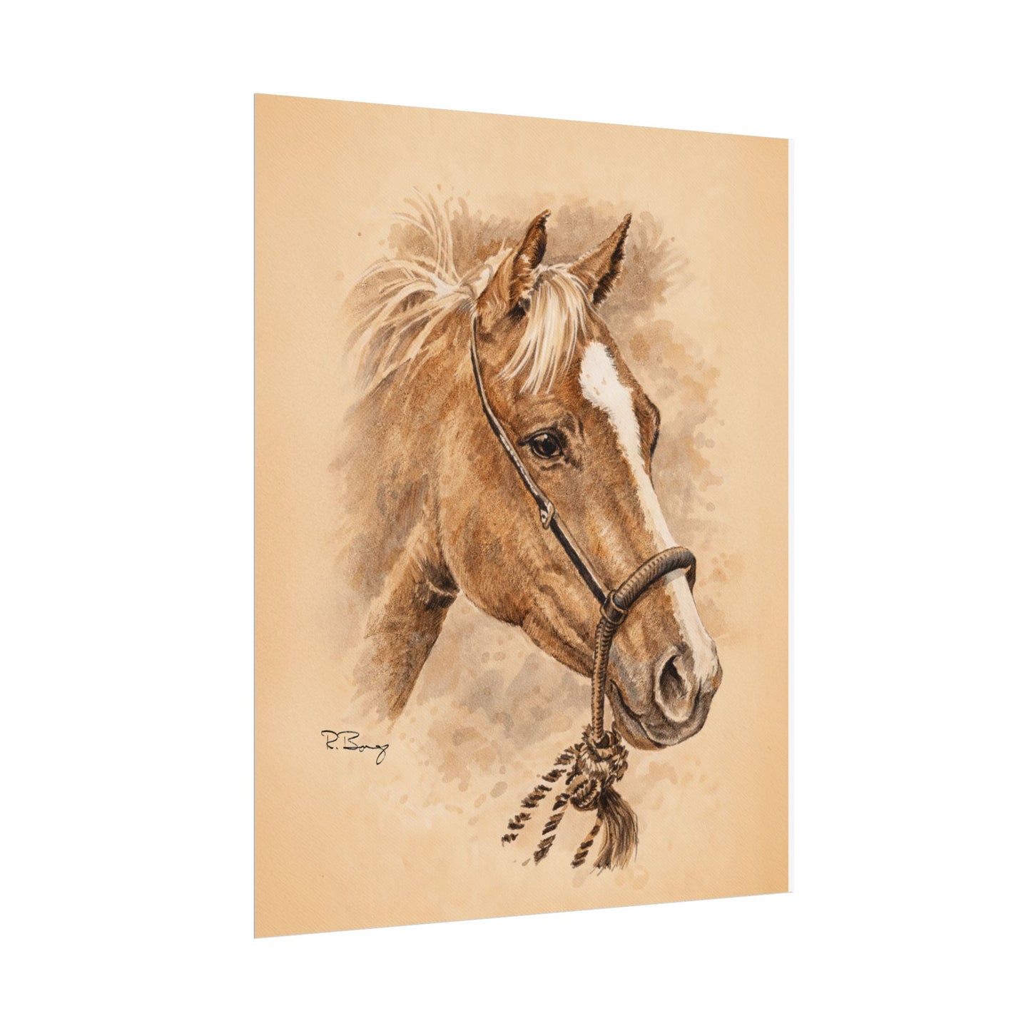 Horse in Mecate — Rolled Art Print