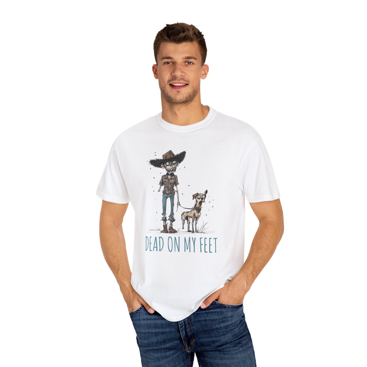 Dead on My Feet – Zombie Cowboy & Cowdog Tee