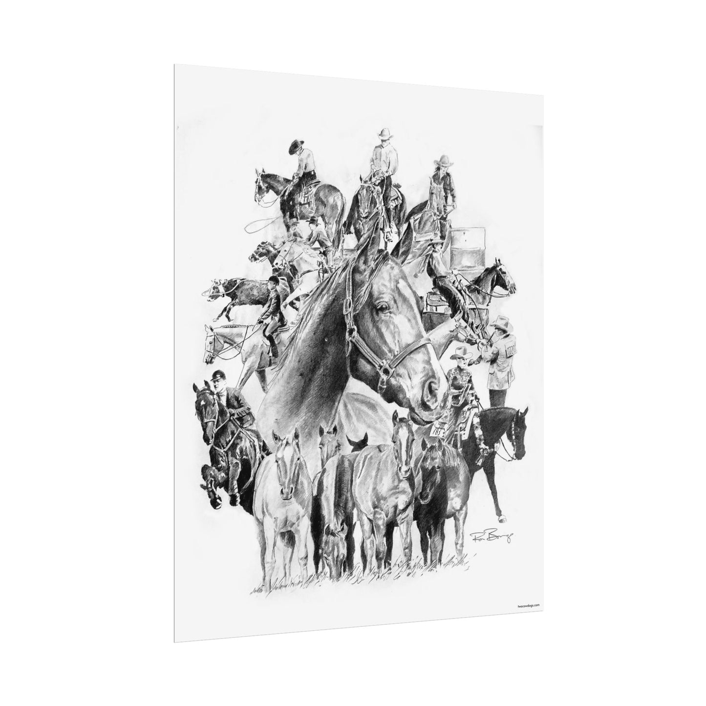 Quater Horse Collage, Custom Print
